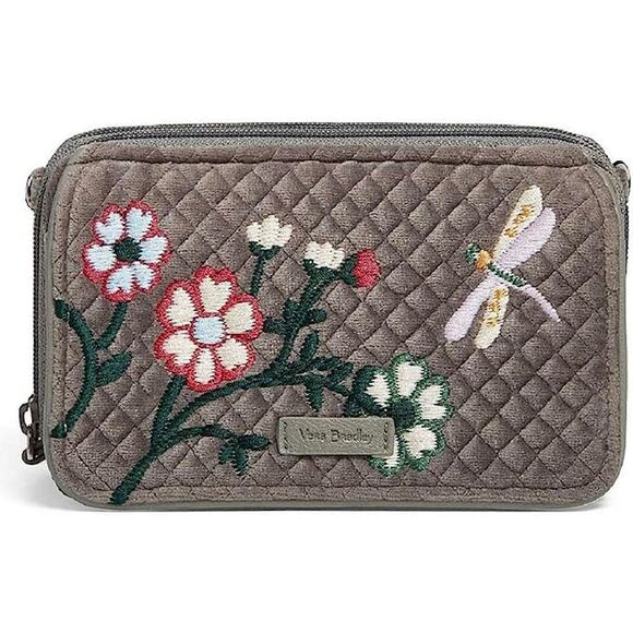 Vera Bradley NEW Iconic RFID All in One Crossbody Wristlet Wolf Gray Embroidered - Picture 1 of 15